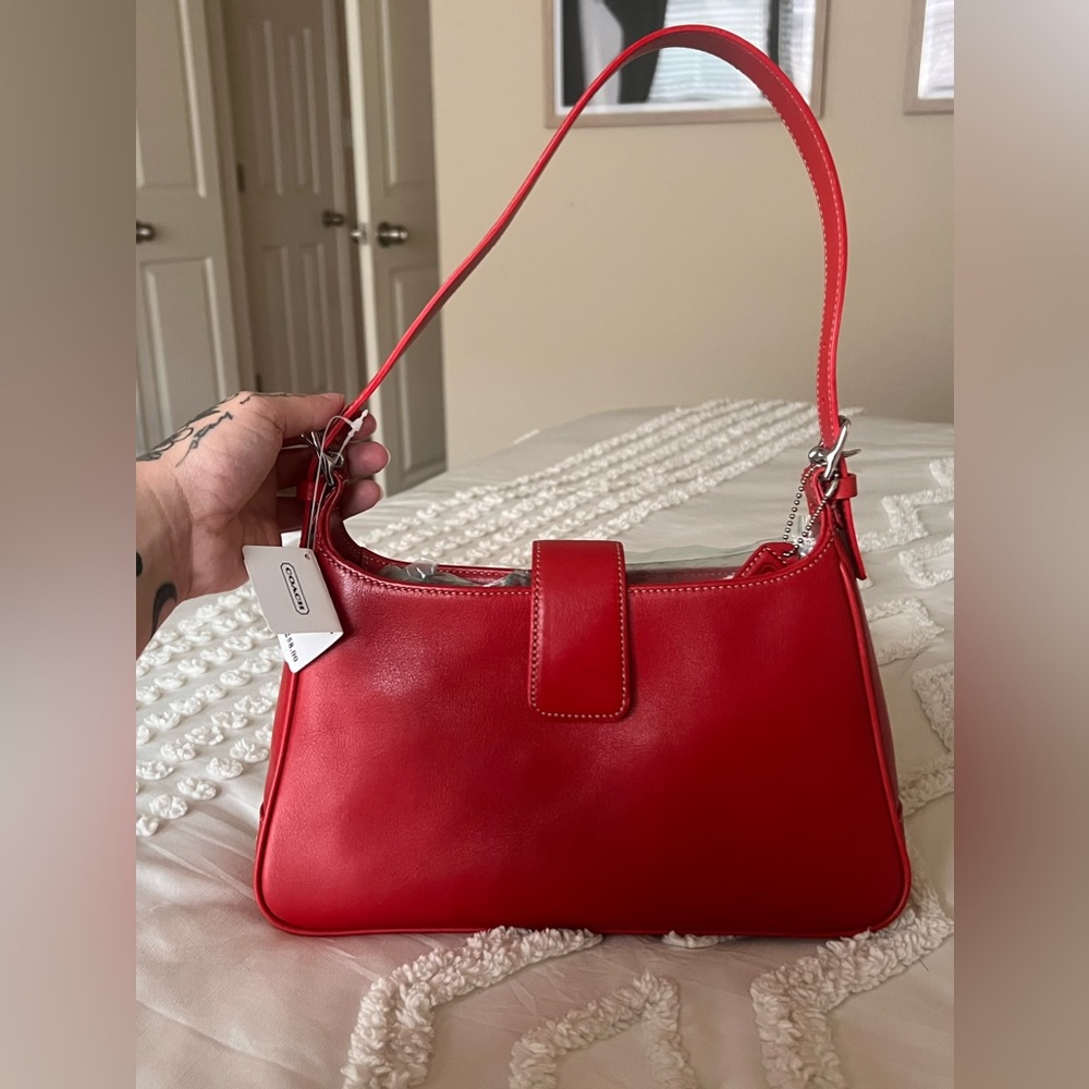 Vintage Coach Red Leather Hampton Legacy Hobo Purse